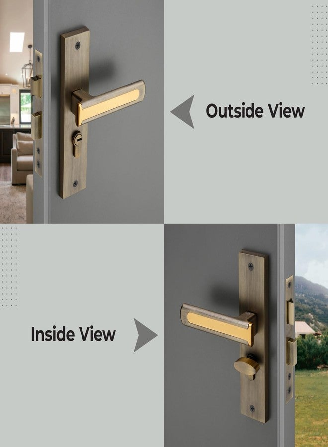 LAPO Heavy Duty Mortise Lock Set - Main Door Handle Lock with 60mm Cylinder, 45x45mm Lock Body, Key Lock for Home, Office, Hotel, Bedroom (Antique Finish, 3 Years Warranty) Cy-167 - Image 3